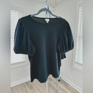 Black puff sleeve blouse